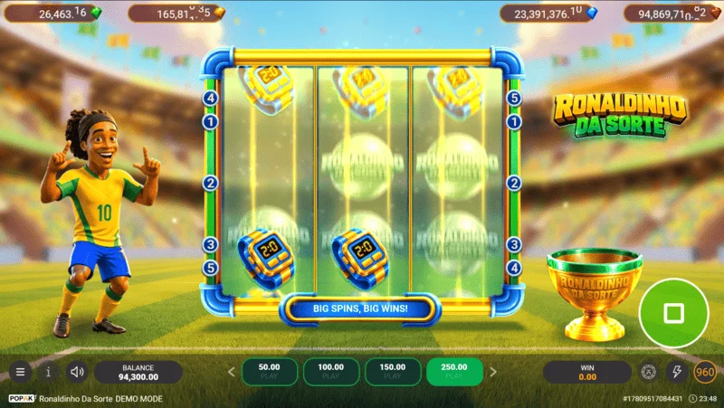 Ronaldinho da Sorte - bonus wheel with multipliers